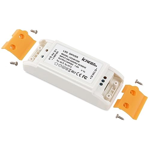 24V LED Driver, 120V AC to DC 24V 36W Class 2 Transformer, 24 Volt 36 Watt Power Supply Adapter for LED Strips G4, MR11, MR16 Bulbs, Computer Project and Any 24Volt Lights - size: 24V1.5A
