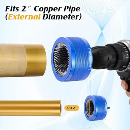 Copper Pipe Cleaner for Drill Set, 2", Blue - color: Blue, size: 2"