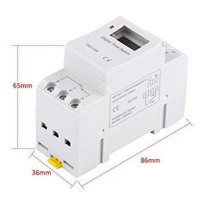 Programmable 7 Day, 24 hrs Timer 24V 16A Relay Switch, DIN Mount 1 Channel