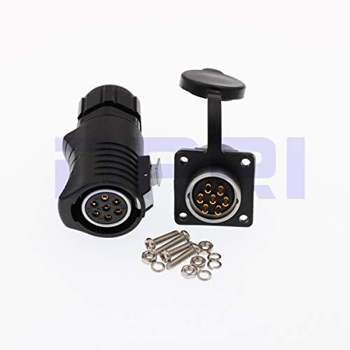 LP20 Outdoor Waterproof Bulkhead 7 Pin Quick-Disconnected Power Industrial Circular Connector for Furrion Solar Charge, RV Solar Port - color: Feamle plug & male socket, size: LP20 7F