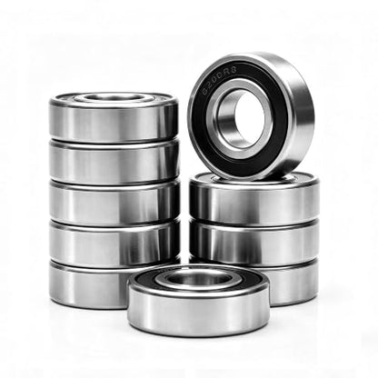 10 PCS 6200-2RS Deep-Groove Ball Bearings, 10x30x9mm-Double Seal Bearings - size: 6200-2RS