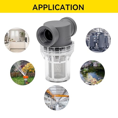 1'' Female NPT in-Line Strainer - Garden Hose Filter for High Pressure Washer, Sediment Filter with 60 Mesh Stainless Steel Screen (1'' 60 Mesh) - style: 1'' 60Mesh