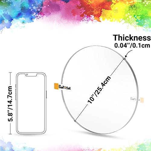 Gartful Clear Acrylic Discs - 10 inch, 10 Pieces Round Acrylic Sheets, 1/25" Thick Transparent Plexiglass Circle Panel, Plastic Disk For Signs, Craft Project, Painting, Picture Frame, DIY Ornament - size: 0.04" Thick - 10 inch / 10x