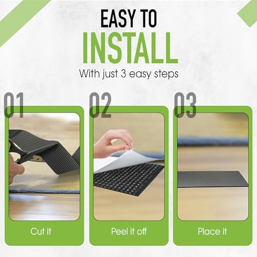 .060" Thick x 12" Wide x 12" Long PSA Adhesive Backed Rubber Sheet, Strong, DIY, Grip Pad to Seal and Repair