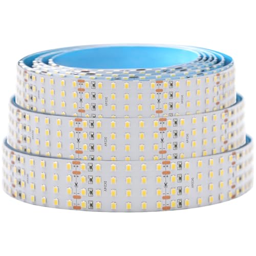 Super Bright White LED Strip - 2835SMD High CRI 90 Quad Row Flexible LED Strip Lights - 24VDC IP20 17,650 lm/Roll for LED Retail Shops, Videography Lighting (5m/16.4' Daylight White) - size: 5m/16.4' Daylight White
