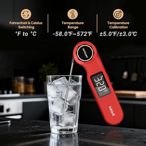 0.5S Instant Read Meat Thermometer Digital Candy Thermometer ±0.5℉ Accuracy
