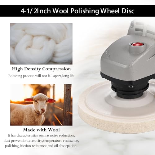 11 Packs 4.5" x 7/8" Round Wool Felt Polishing Disc Kit for Angle Grinder - style: 5Packs Wool Felt Polishing Disc + 6 Packs Compounds