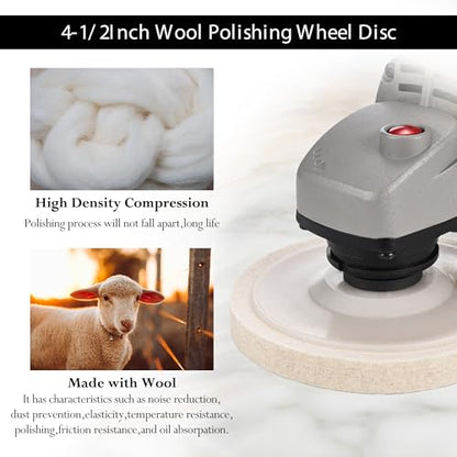 11 Packs 4.5" x 7/8" Round Wool Felt Polishing Disc Kit for Angle Grinder - style: 5Packs Wool Felt Polishing Disc + 6 Packs Compounds