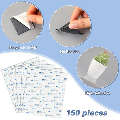 UPINS 120 Pack Double Sided Foam Tape Square Self-Adhesive Foam Tape Black Strong Tape Pads for DIY Art Crafts Supplies
