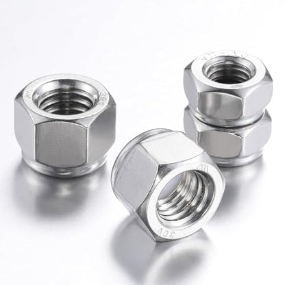 3/4"-10 Nylon Insert Lock Nuts (Silver 304 Stainless Steel, 8-Pack) - size: 3/4"-10, style: Silver 304 Stainless Steel
