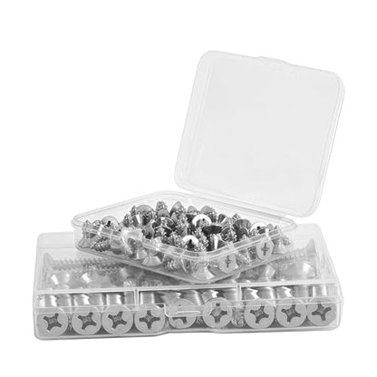 #4 x 3/8 [100 Pack] Flat Head Phillips Drive Self Tapping Screws, Sheet Metal Screws, 304 Stainless Steel (18-8), Corrosion Resistant Screws for Wood, Sheet Metal and More - size: #4 x 3/8