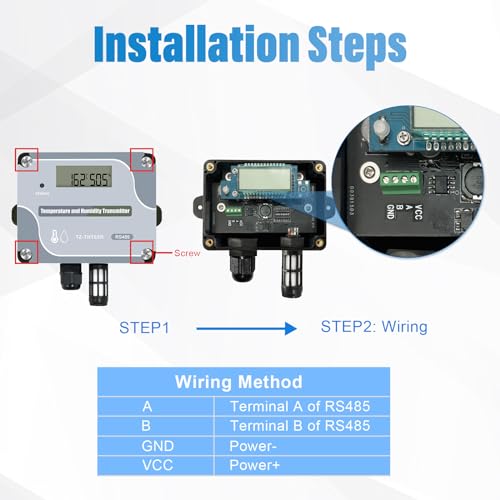 Tzone Modbus Temperature Humidity Sensor RTU RS485 Temp Transmitter Analog - style: THT03R RS485 Output