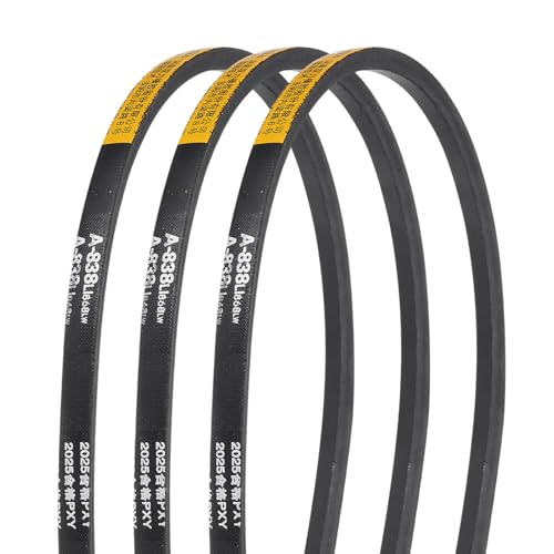 uxcell 3Pcs A838 Rubber V-Belt, 838mm Li x 13mm W x 8mm T, Classic Wrapped - size: A838
