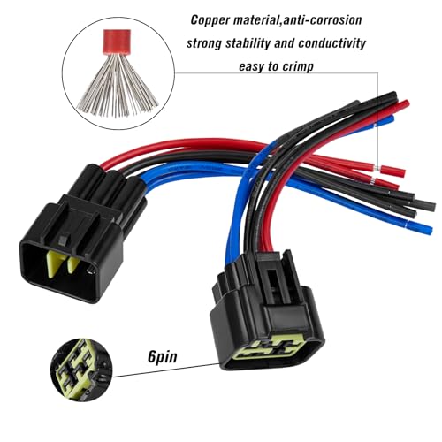 6 Pin Waterproof Auto Connector,16AWG Male Female Wire Plug - size: 6pin way