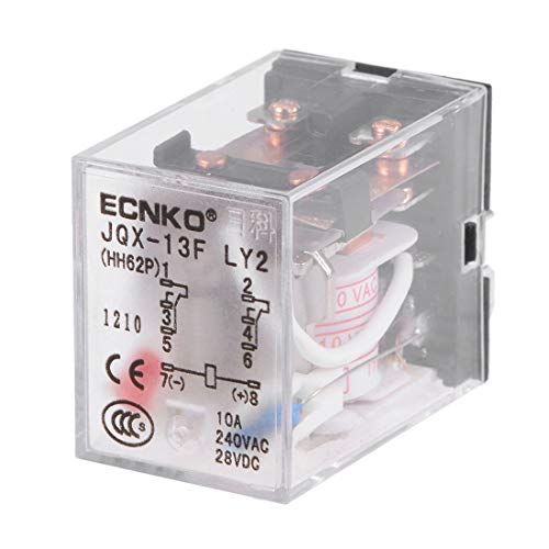 uxcell Electromagnetic Power Relay, JQX-13F AC110V Coil DPDT 8Pins Red Light Electromagnetic Power Relay + Socket