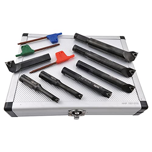 HHIP 1001-0705 7 Piece 1/2" Round Shank Indexable Boring Bar Set - size: 1/2" Square Shank, style: 7 Piece Set