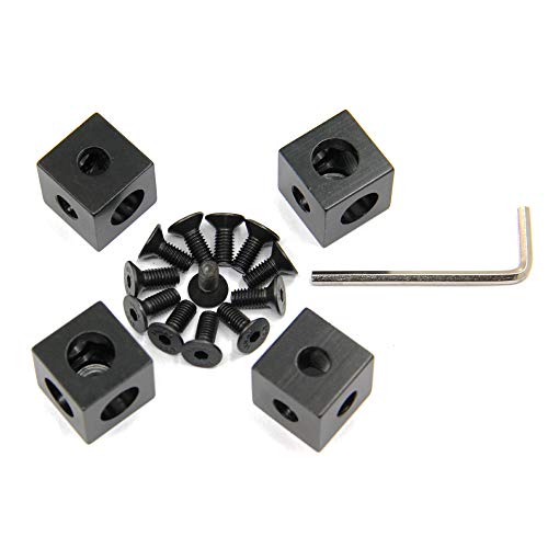 8PCS Black Corner Bracket Cube (20x20x20mm) for 6mm Slot Aluminum Extrusion Profile 2020 Series (Cube Corner-8PCS) - style: Cube Corner-8PCS