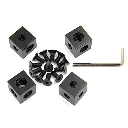 8PCS Black Corner Bracket Cube (20x20x20mm) for 6mm Slot Aluminum Extrusion Profile 2020 Series (Cube Corner-8PCS) - style: Cube Corner-8PCS