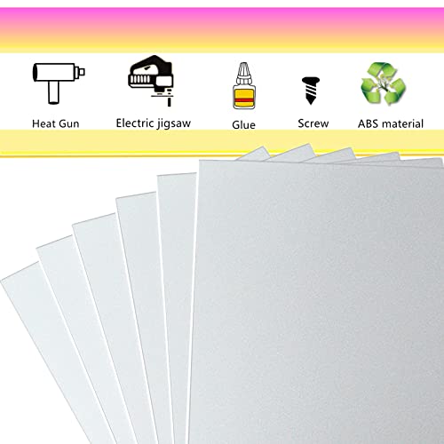 White ABS Plastic Sheets- 0.060" Thick,12" x 16", 6 Pack for Laser Cutting, and Moldable - color: White, size: 12" x 16"