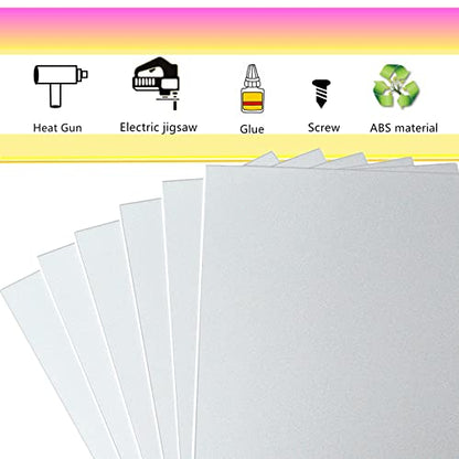 White ABS Plastic Sheets- 0.060" Thick,12" x 16", 6 Pack for Laser Cutting, and Moldable - color: White, size: 12" x 16"