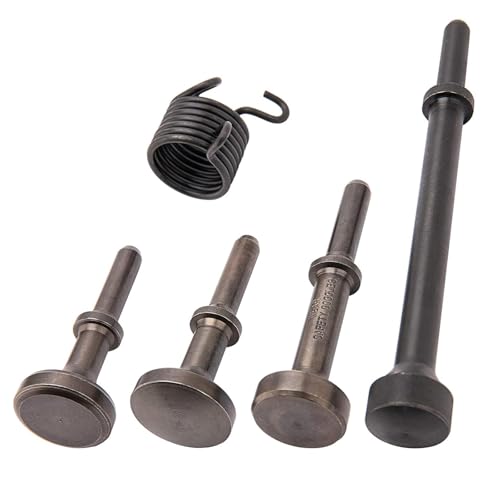 Air Hammer Bits Set, Air Hammer Smoothing Bit Set, 0.401 Air Hammer Bits, Pneumatic Hammer Bits, Extended Length Pneumatic Chisel Bits with Spring by HOOTO(5Pcs)
