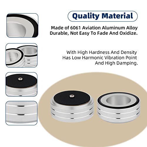 Audio Isolation Feet Aluminum Load 400KG Amplifier Feet 58 * 22MM(4Pcs) - color: Sliver