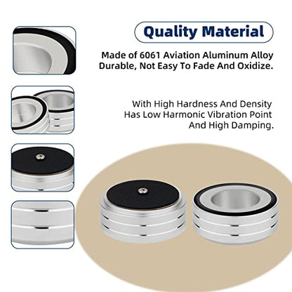 Audio Isolation Feet Aluminum Load 400KG Amplifier Feet 58 * 22MM(4Pcs) - color: Sliver