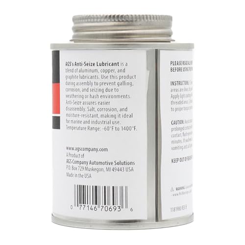AGS Automotive Solutions Brush Top Can Thread-Magic Anti-Seize Lubricant for Bolts and Screws, 8 Ounces - size: 8oz