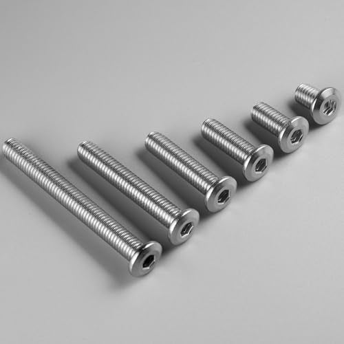 5/16-18 Bolt, 20Pcs 5/16-18 x 2" Flat Head Hex Socket Cap Screws, 304 Stainless Steel 18-8 Furniture Bolts, Full Thread (with Hex Spanner) - size: 5/16x2