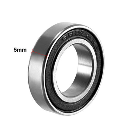 uxcell 6801-2RS Deep Groove Ball Bearing Double Sealed 1180801, 12mm x 21mm x 5mm Carbon Steel Bearings (Pack of 10) - size: 12mmx21mmx5mm