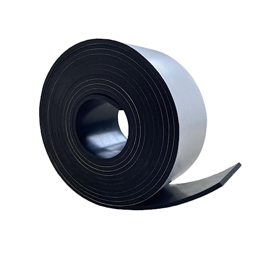 Solid Rubber Strips with Adhesive 1/8 (.125)" Thick X 2" Wide X 10'Long - size: 2"X10'X1/8, style: With Adhesive