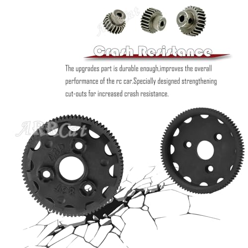 83T Slipper Clutch Spur Gear Upgrades Part for 1/10 Slash Rustler Stampede Bandit 2WD VXL XL-5,ARRCat 86T (48-Pitch) Spur Gear Differential Gear and 21T 23T 25T Pinions Gear