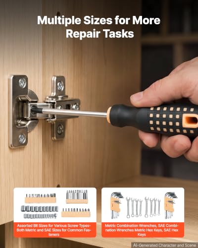 VEVOR 245-Piece Tool Kit, General Home and Auto Repair Tool Set - size: 245-PCS