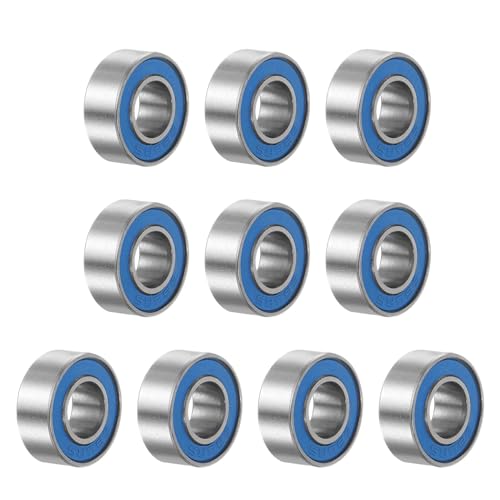 uxcell 10pcs 686-2RS Miniature Deep Groove Ball Bearings 6x13x5mm Blue Rubber Sealed Bearings for TRX4 1/10 RC Cars Trucks, 3D Printer, P6 (ABEC 3) - color: Blue, size: 6x13x5mm