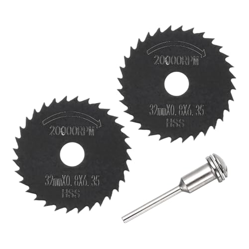 Cutting Wheel Set 2Pcs 1.26" 32mm Diameter HSS Circular Saw Blades - color: Black, size: 1.26"(32mm) Diameter, 0.13"(3.2mm) Round Shank