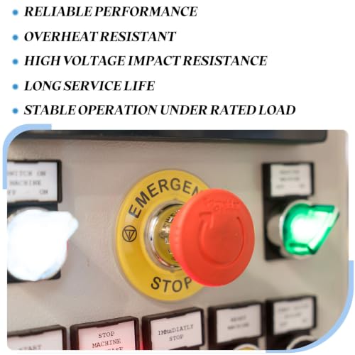 uxcell Mushroom Emergency Stop Switch Station Industrial, Green