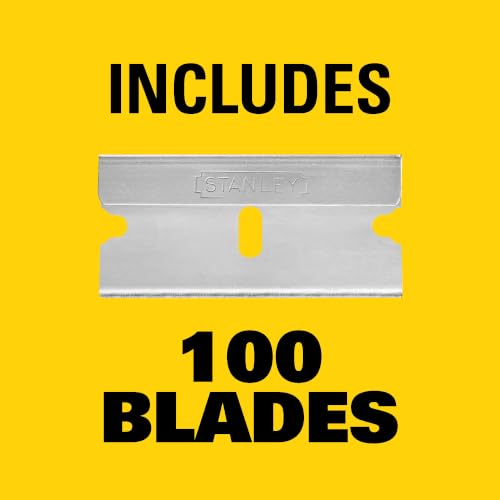 STANLEY 1-1/2 in. Glass Scraper Replacement Blades, 100-Pack (11-515)
