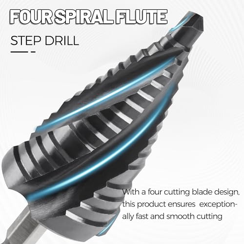 M35 4 Spiral Flutes Large Step Drill Bit for Metal 1-1/8" Unibit - size: M35 1-1/8