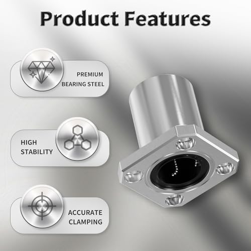 4 Pcs LMK20UU Square Flange Linear Ball Bearings, 20x32x42mm - size: LMK20UU