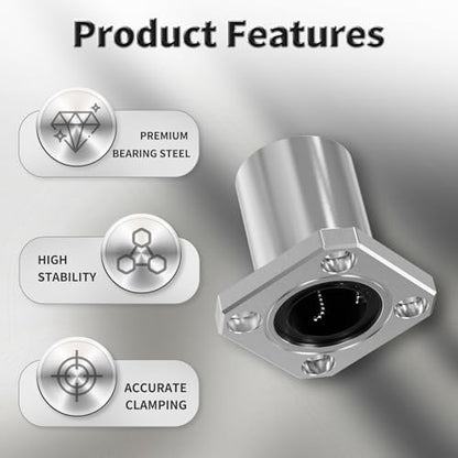 4 Pcs LMK20UU Square Flange Linear Ball Bearings, 20x32x42mm - size: LMK20UU