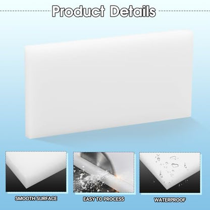 Hdpe Sheet 0.4 Inch Thick, 3" x 6" High Density Polyethylene Board, Thick Plastic Sheet for Craft, Plastic Cutting Board, Heavy Duty Industry - size: 3" X 6", style: 0.4" Thick