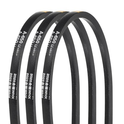 uxcell 3Pcs A650 Rubber V-Belt, 650mm Li x 13mm W x 8mm T, Classic Wrapped - size: A650