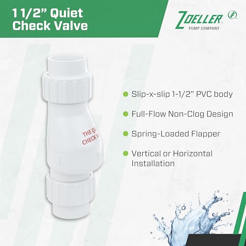 Zoeller 30‑0040 Quiet Check Valve 1-1/2″ PVC