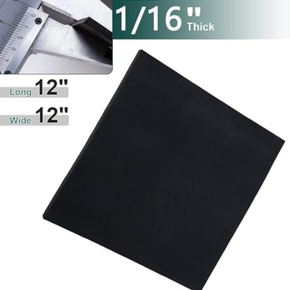Silicone Rubber Sheet,Heat Resistant, Heavy Duty,High Grade 60A,12 x 12 Inch, 1/16 Inch Thickness for DIY Gaskets, Pads, Seals, Crafts, Flooring,Cushioning of Anti-Vibration, Anti-Slip