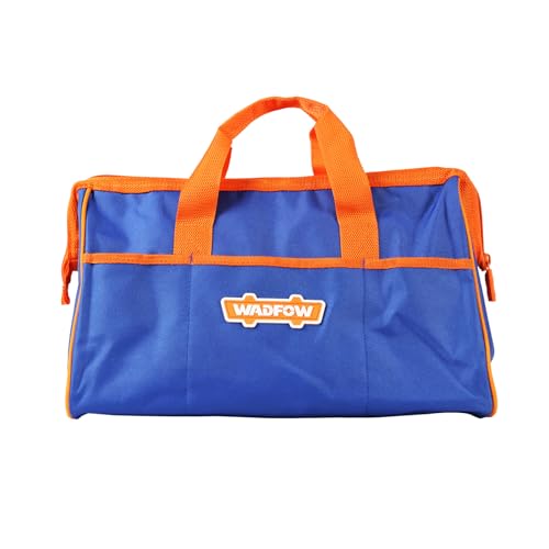 WTG3A16 16-inch Tool Bag,Multi-Pockets Tool bag with Waterproof Material and Wide Mouth Design,for Professional and Daily Use,Blue and Orange - style: 16 inch