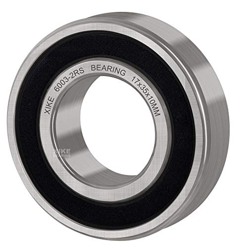 XiKe 2 Pcs 6003-2RS Double Rubber Seal Bearings 17x35x10mm, Pre-Lubricated and Stable Performance and Cost Effective, Deep Groove Ball Bearings. - size: 6003-2RS Size 17x35x10mm