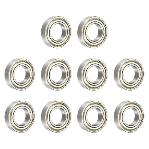 uxcell 10Pcs 6800ZZ Deep Groove Ball Bearings, 10x19x5mm Chrome Steel - size: 6800ZZ (10x19x5mm)