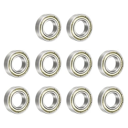 uxcell 10Pcs 6800ZZ Deep Groove Ball Bearings, 10x19x5mm Chrome Steel - size: 6800ZZ (10x19x5mm)