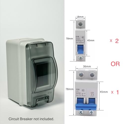 Waterproof Electrical Circuit Breaker Distribution Box IP65 HT-2Way by United CSS - size: 2Way
