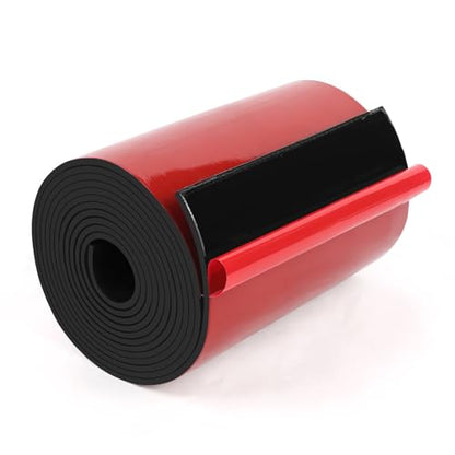 HooTown Adhesive Solid Rubber Strips, Self Neoprene Rubber Sheets Rolls Red - color: 1/8" Thick Adhesive, size: 8” W x 120" L